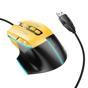 Мышь Hoco GM31 Overlord luminous gaming wired mouse [Black Yellow]